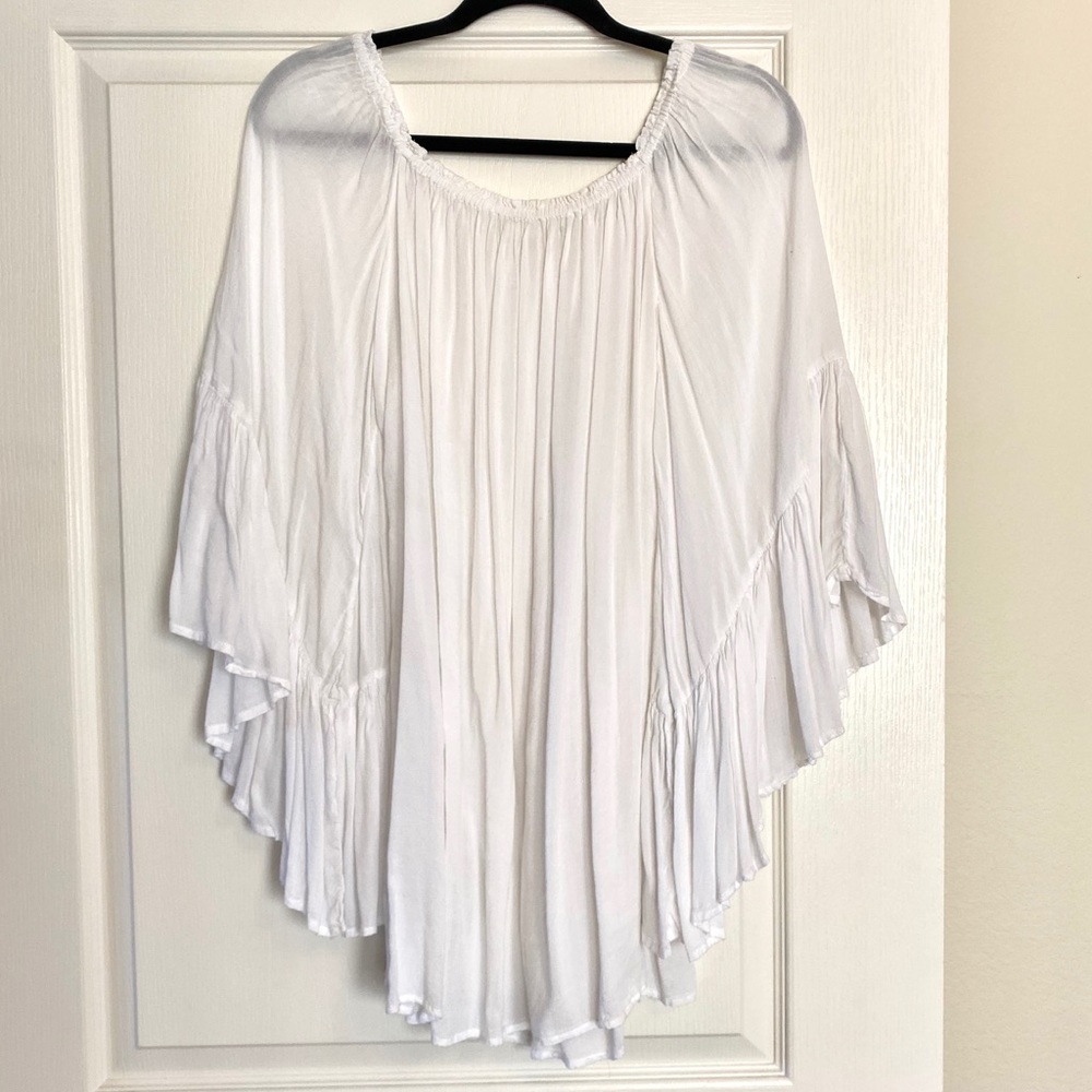 ☀️ Indah White Flowy Boho Top/Dress - Size M!